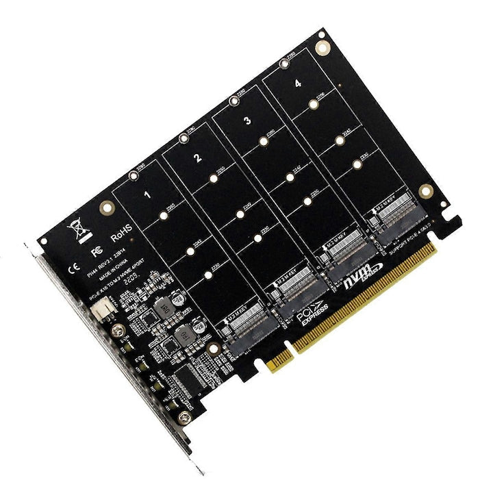 Card de expansiune 4 porturi M.2 NVMe SSD la PCIe X16 4 x 32Gbps Accesorii IT
