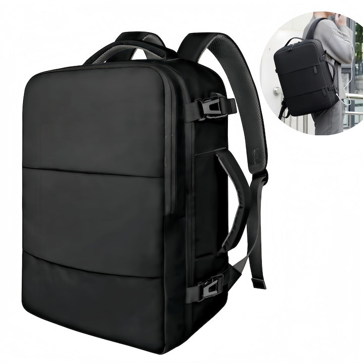 Rucsac multifunctional Rucsac de voiaj unisex Rucsac de calatorie pentru laptop Rezistent la apa capacitate mare design cu port USB Design ergonomic confortabil de transportat 38x52x12cm negru