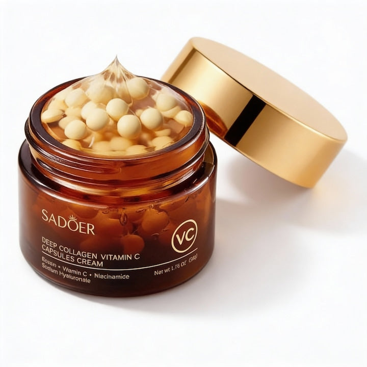 Crema de fata cu capsule de vitamina C si colagen Sadoer 50g