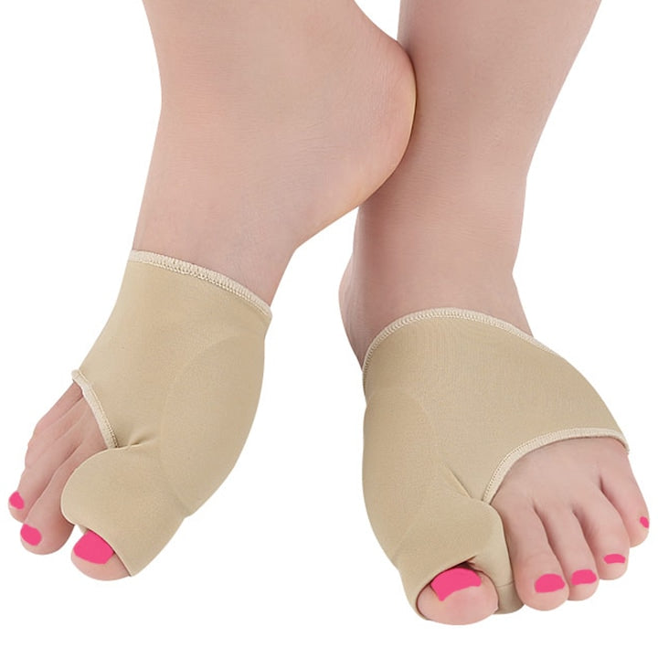 Set 2 protectii pentru monturi si separator degete din material textil cu pernita din silicon bej marimea 36-40