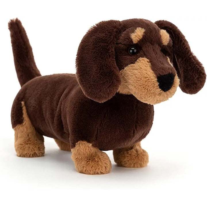 Jellycat Otto Sausage Dog plush toy, dachshund, medium, brown/caramel, 29 cm