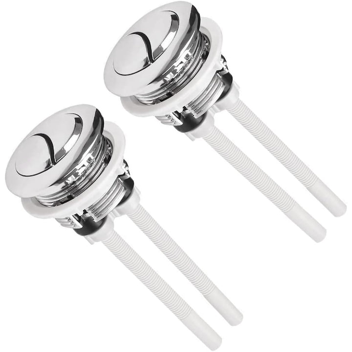 Set 2 butoane pentru rezervor toaleta universal 38mm ABS Argintiu