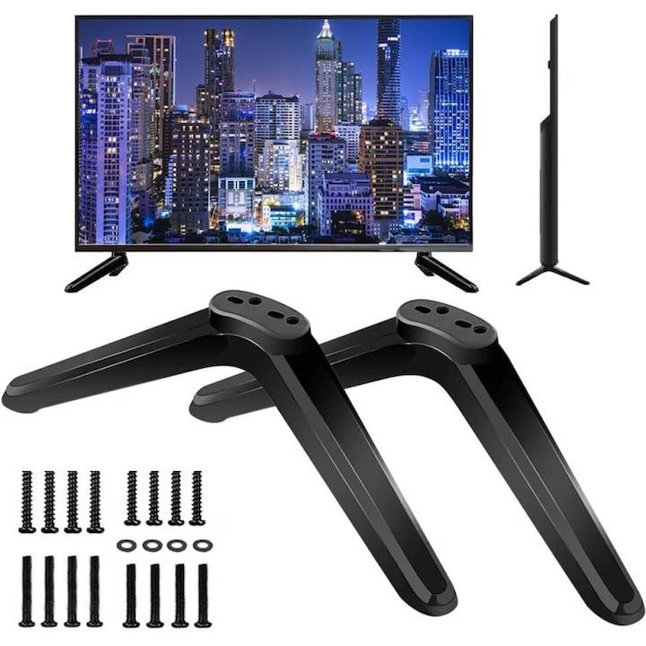Suport universal pentru televizor din doua piese cu picioare reglabile sau baza de montare potrivit pentru televizoare LCD/LED de 32 40 49 50 si 55 de inci inclusiv Samsung LG TCL Vizio si alte marci populare negru