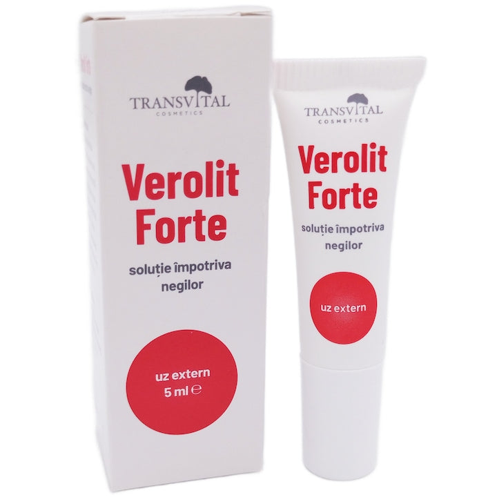 Solutie impotriva negilor si verucilor Verolit Forte cu varf aplicator 5ml Transvital Cosmetics