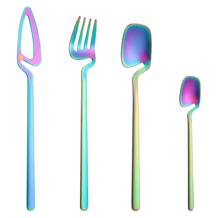 Cutlery set 4 pcs. Stainless steel, Multicolor