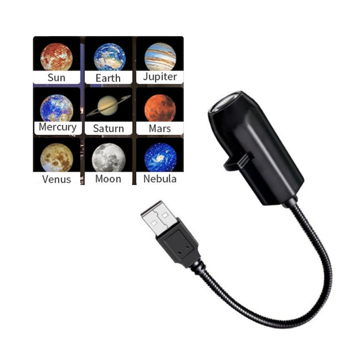 Proiector stele 6 modele LED portabil USB multicolor