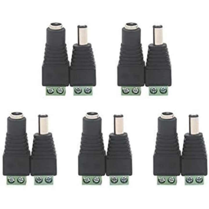 Set mufe si conectori alimentare JENUOS 10 piese Negru