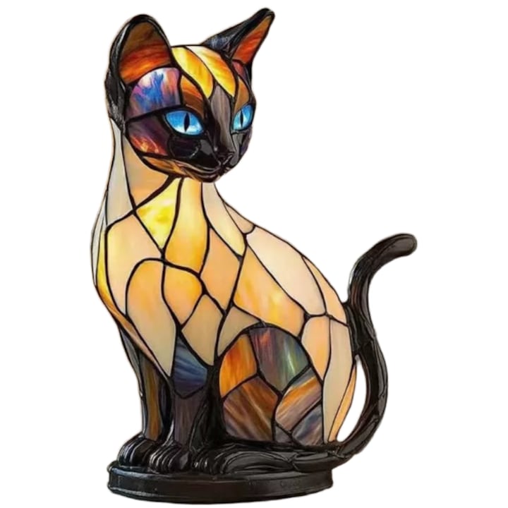 Kids' night light, cat design, warm light, durable material, compact dimensions