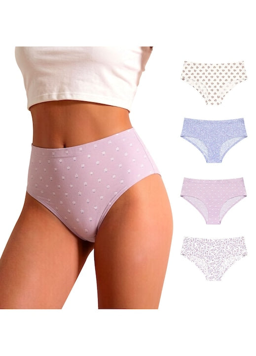 OEM - Chiloti dama set 4 multicolor Multicolor