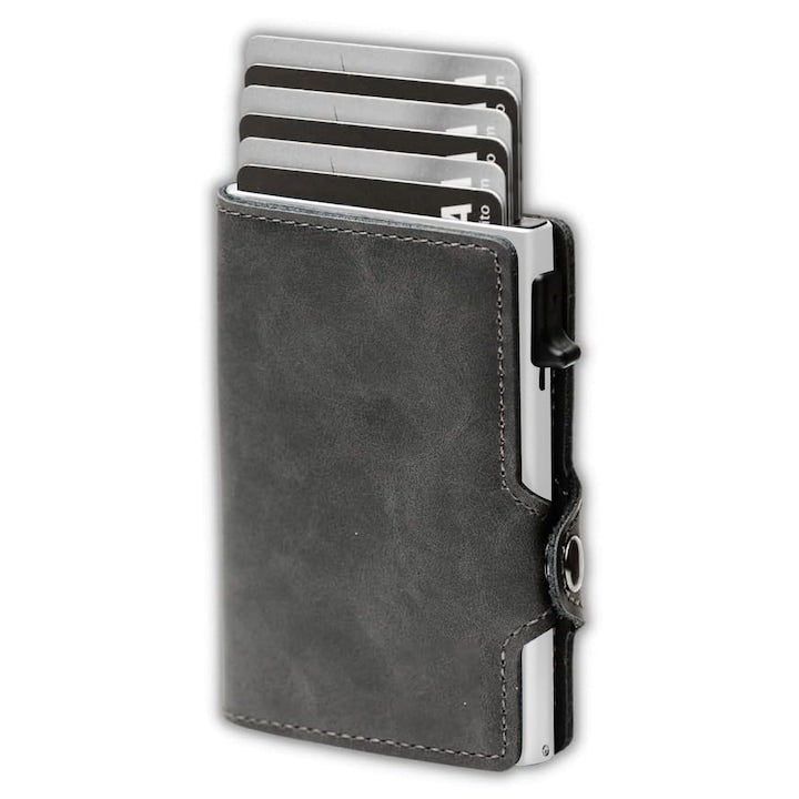 OEM - Men's Wallet Pop-up Card Holder RFID/NFC Blocking 9.8x6.5x1.5cm Grey