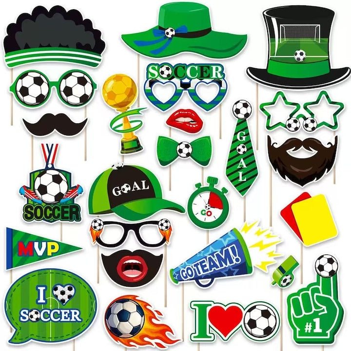 Set accesorii petrecere fotbal 25 piese multicolor 25x15cm