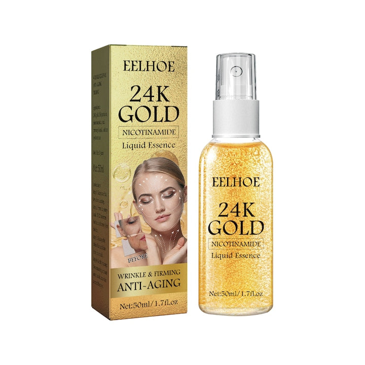 Spray lichid anti-rid cu foita de aur 24K niacinamida si filtrat de melc set 3 buc 50ml