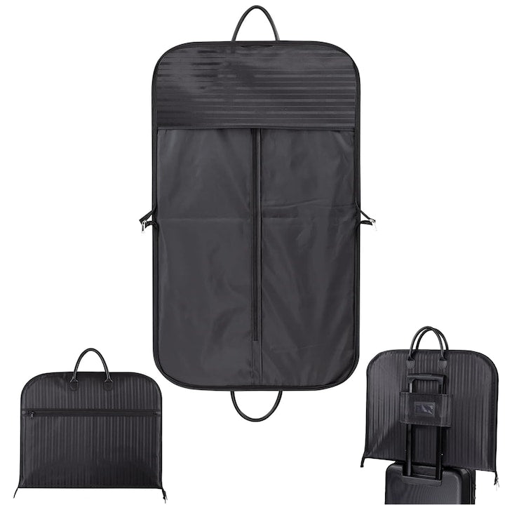 Geanta pliabila pentru imbracaminte cu husa pentru carucior de bagaje negru 60x100cm organizator de calatorie geanta pentru costum de calatorie