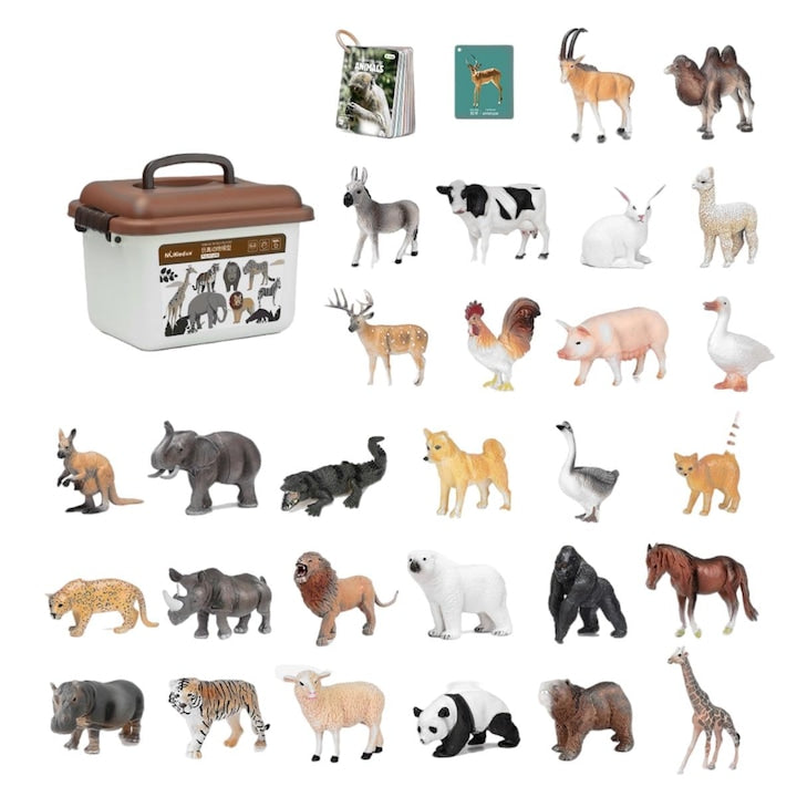 Model de simulare puzzle ferma de animale salbatice 28 de modele de animale potrivite pentru copiii cu varsta de 3 ani si peste educatie timpurie cognitiva stimuleaza creativitatea si imaginatia
