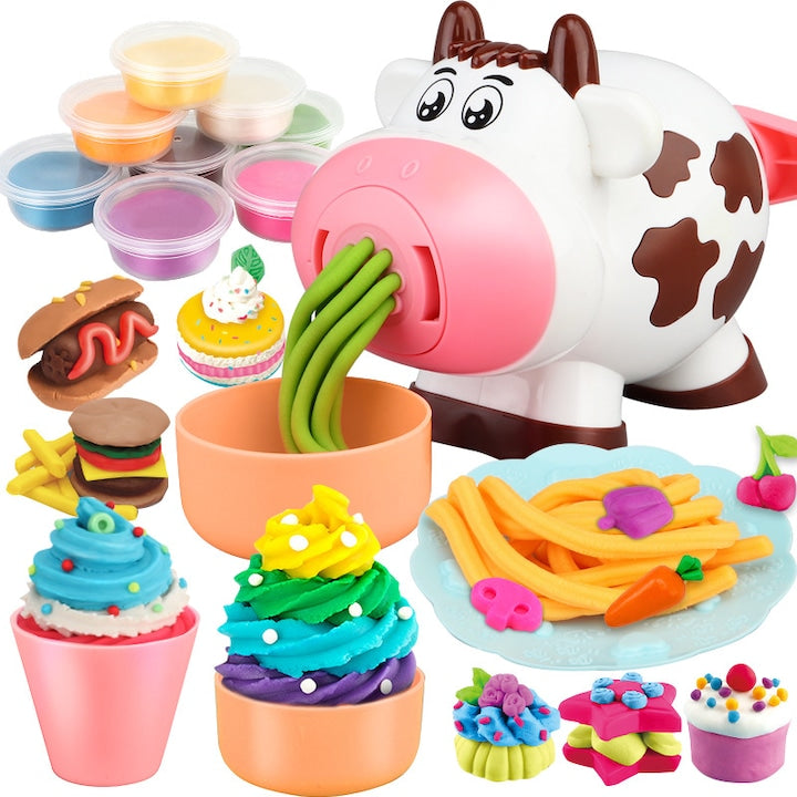 Set Plastilina Creativ Model Bucatarie 19 piese Include 8 Cutii cu Pasta Modelatoare Colorata Instrumente de Modelare Multiple Nu se Usuca/Lipeste 3 ani+ Multicolor