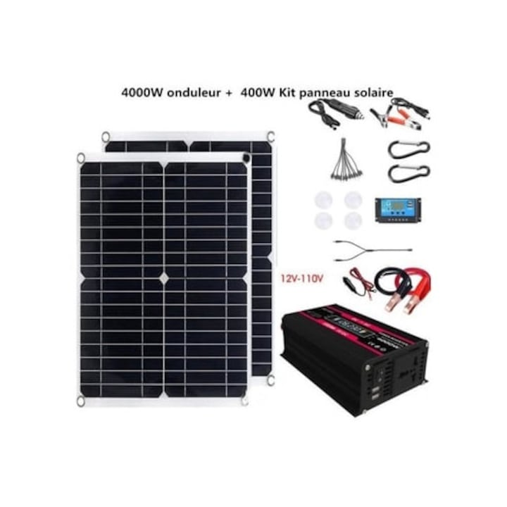 Generator solar 4000 W sistem de grada rezidential kit complet panou solar 400 W 12 V-110 V