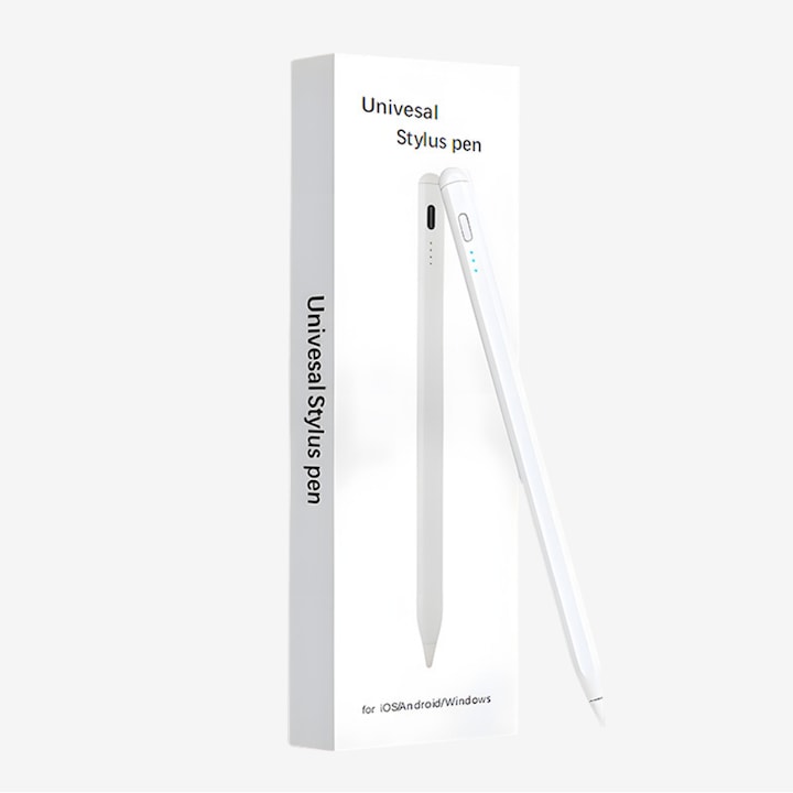 Stylus iPad Pen for Fantasy tablets, universal compatibility, magnetic design, USB-C charging, anti-scratch nibs, tilt, lag-free, white, 165x90x90mm