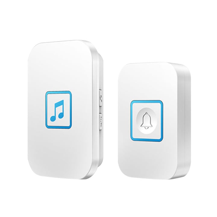 Sonerie Wireless A86 inteligenta Fara Fir Distanta 300m 60 de tonuri Rezistenta la apa Alb