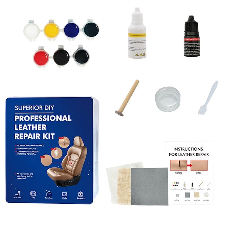 Set kit de reparare piele auto Pentru restaurarea scaunelor auto kituri DIY, AjieQaQ 10 bucati multicolor 65 g