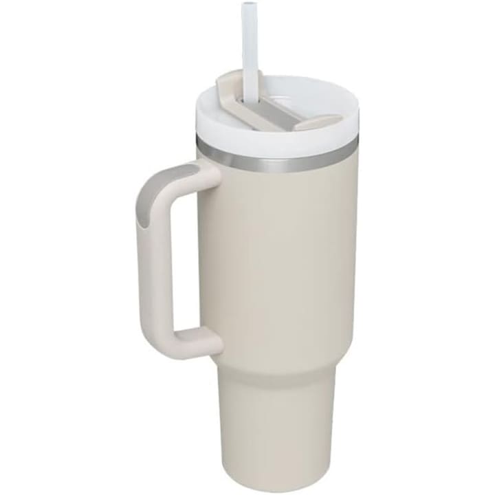 Cana termos Rqiurpn 1200 ml inox capacitate mare cu pai pentru bauturi calde/reci