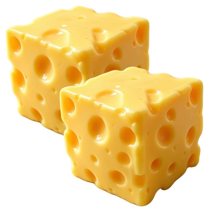 Set 2 Bucati Cuburi de Branza Squishy Jucarie Senzoriala Antistres Foarte Moale cu Rebound Lent