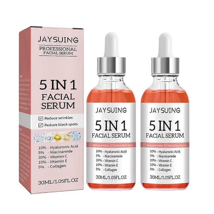 Ser facial 5 in 1 anti-imbatranire 30ml reduce petele intunecate si liniile fine set de 2 bucati