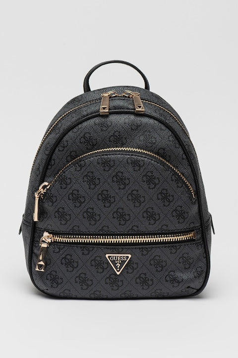 GUESS - Rucsac mic cu model monograma Manhattan II Negru Gri antracit 12 rate cu 0% dobândă