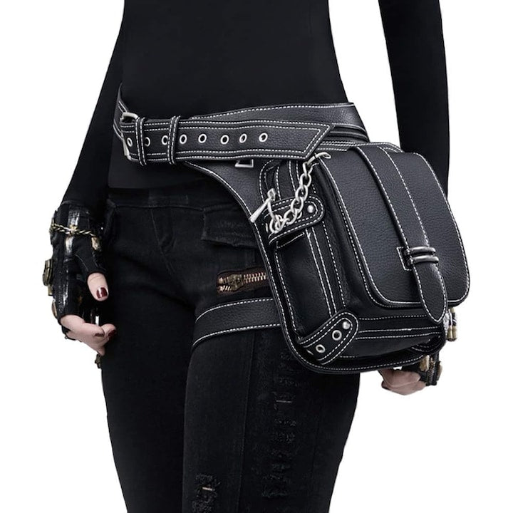 Borseta sport design retro steampunk neagra 10.6x3.9x11.8 inches pentru ciclism si activitati in aer liber
