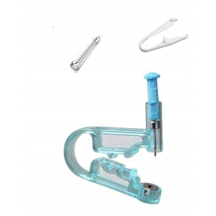Pistol de piercing pentru urechi GALAX fara durere set cu clips si cercei plastic si metal