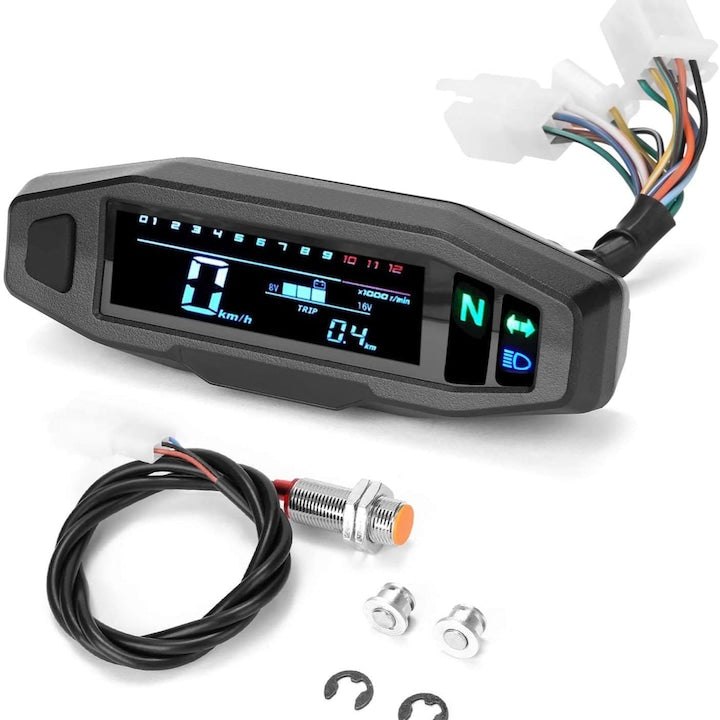 Contor LCD digital mini universal pentru motociclete Chigoods vitezometru digital