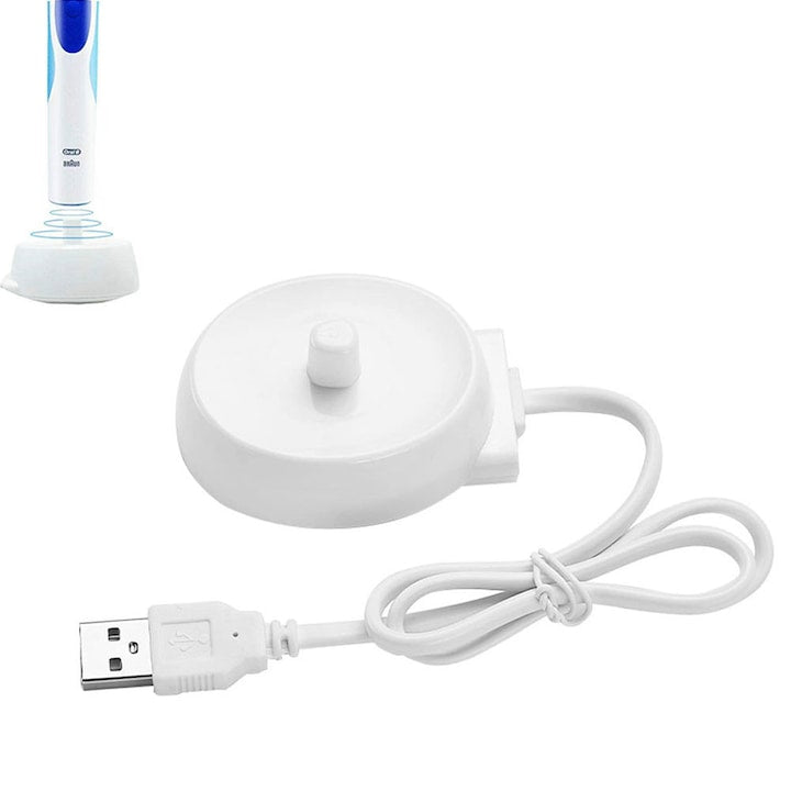 Incarcator periuta de dinti electrica Compatibil cu Braun Oral-B Port USB 110V-220V Impermeabil IP67 Aortabil Potrivit pentru turism Alb