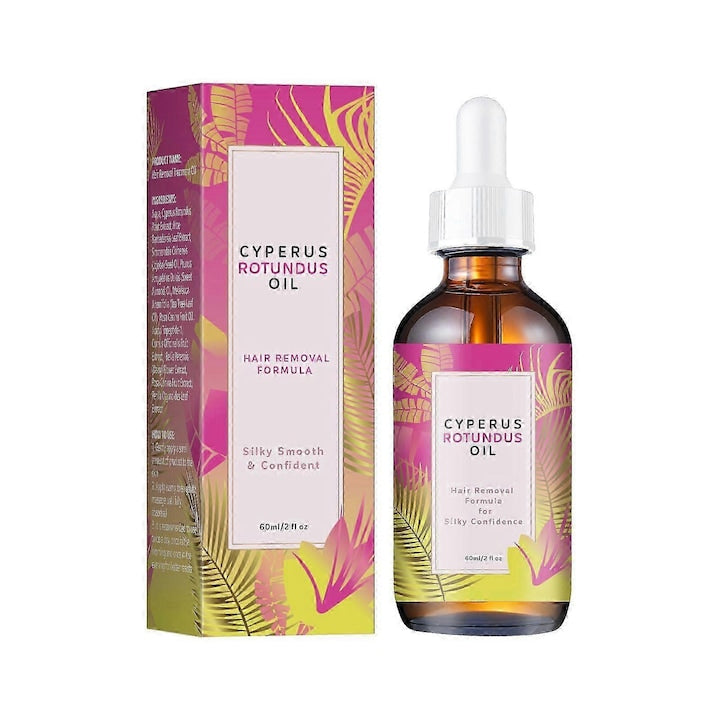 Ulei Cyperus Rotundus 60ml inhibator natural de crestere a parului cu ulei de jojoba si ulei de macese set 2 bucati