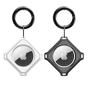 Set 2 carcase pentru Airtag Dux Ducis Compatibil cu Apple Silicon Alb Argintiu Negru