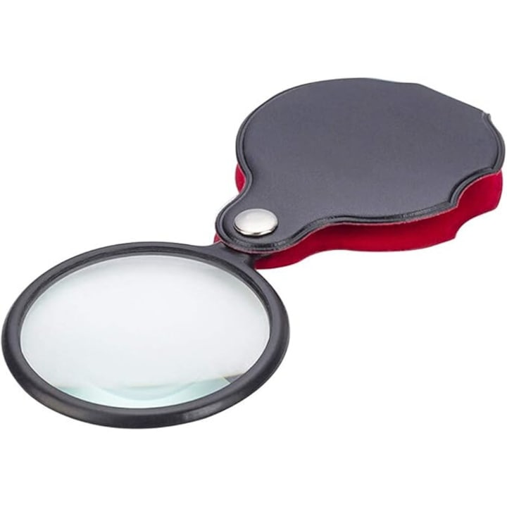 Lupa pliabila husa din piele 8x diametru 60 mm portabila