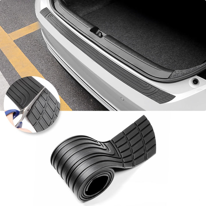 Rear Bumper Protector Strip ZOUN Rubber, Impact Resistant, Scratch Resistant, Universal Size, Customizable, Waterproof, Wear Resistant, Paint Protection, 3M Adhesive Installation, Black