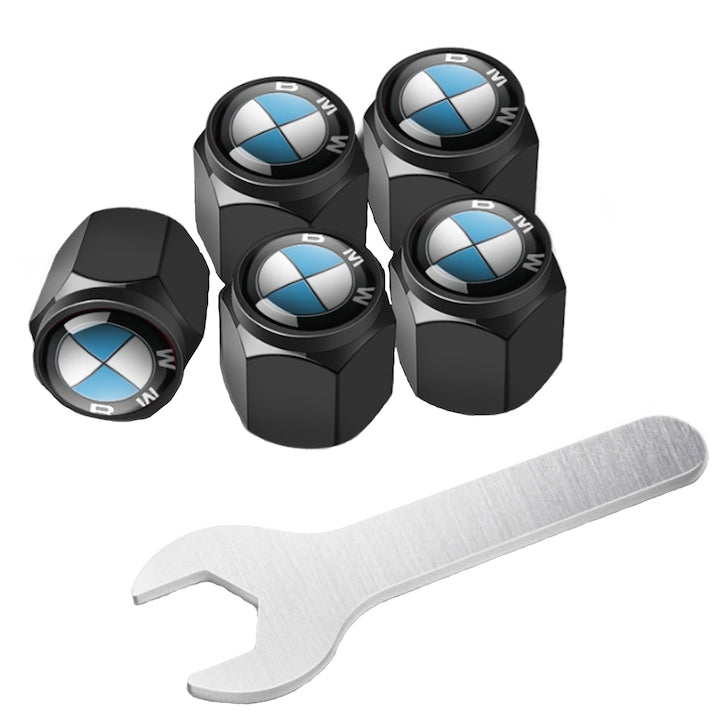 Set of 5 Car Valve Caps SINBINTA Tire Valve Caps BMW Hexagonal Rust-Resistant Corrosion Protection Dustproof Seal For SUVs, Bicycles, Trucks, Motorcycles Copper 1.1x1.1x1.2cm Black