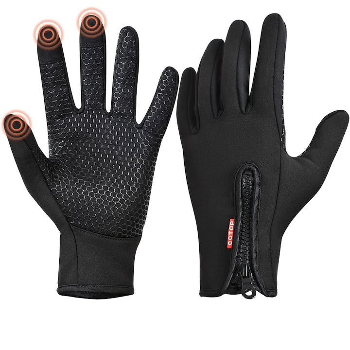 PsAyl - Manusi touchscreen impermeabile termice unisex 23 cm Negru M