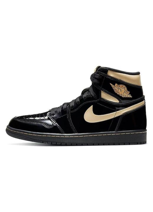 Jordan - Pantofi baschet Air 1 High-Top negru/auriu 12 rate cu 0% dobândă