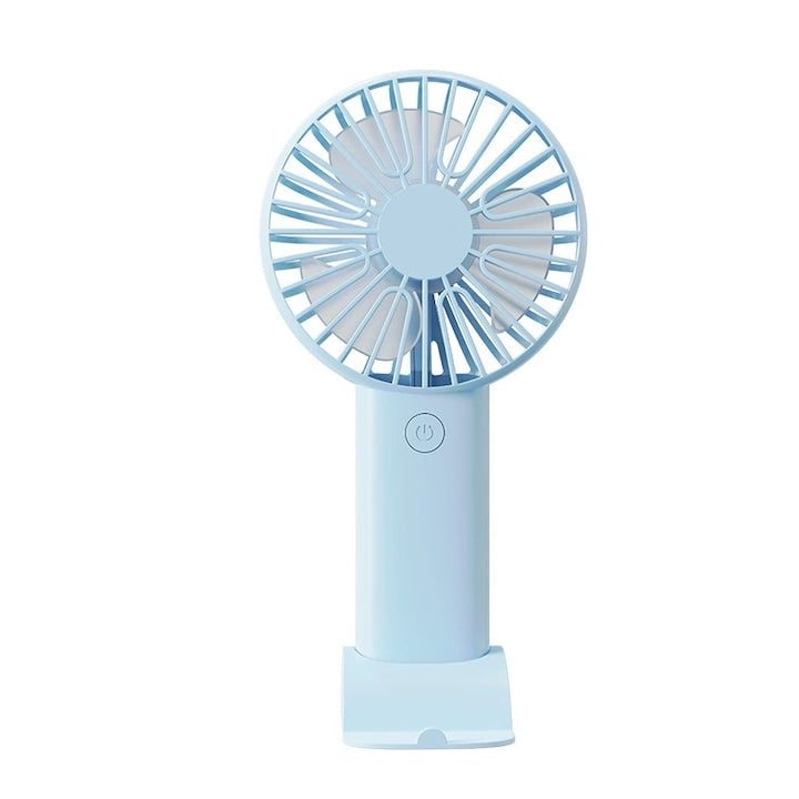 Ventilator Ultra Portabil 3 in 1 De Mana De Birou Paranteza 3 Trepte de Viteza Incarcare Rapida cu Cablu USB Tip C Inclus Albastru