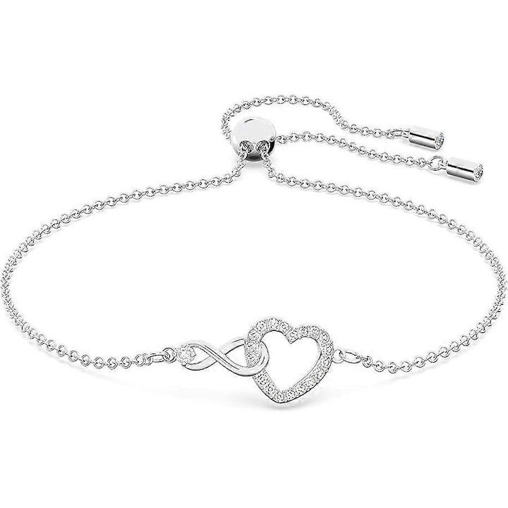 OEM - Bratara pentru femei Swarovski Infinity cristale albe stralucitoare