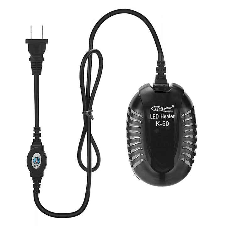 Incalzitor acvariu submersibil Control extern Afisaj LED 50W 10l 110-120V Negru