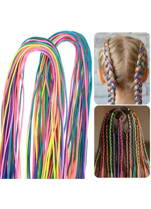 OEM - Set 64 colored nylon hair strings, 85 cm, multicolor, 12 installments with 0% interest