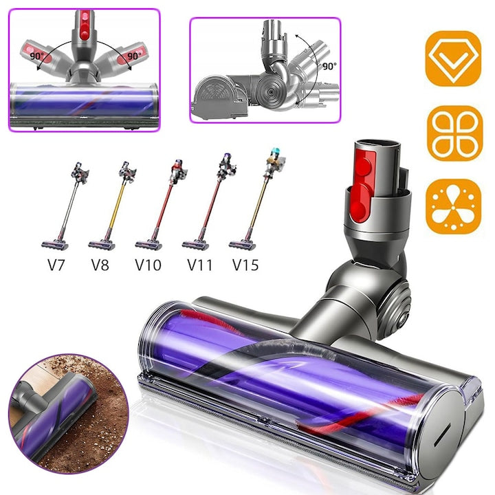 Replacement brush head for CHOOLY stick vacuum cleaner, gray, 25x9.8x16cm, compatible with Dyson V7, V8, V10, V11, V15