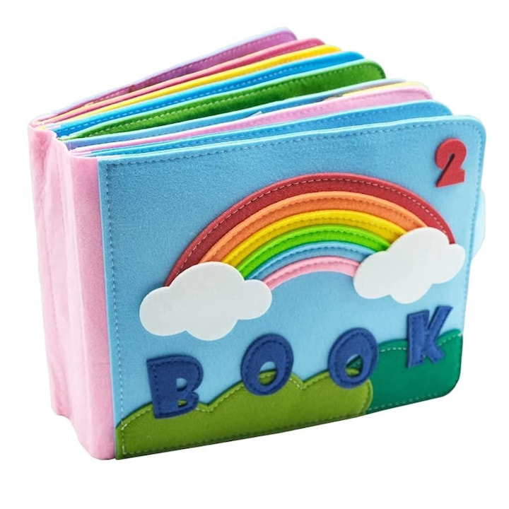 Carte senzoriala Montessori pentru copii Walalla 3 luni+ Multicolor