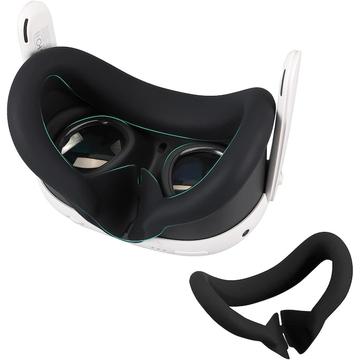 Masca faciala pentru Meta Quest 3 accesorii de schimb VR design unibody imbunatateste experienta de joc silicon Negru