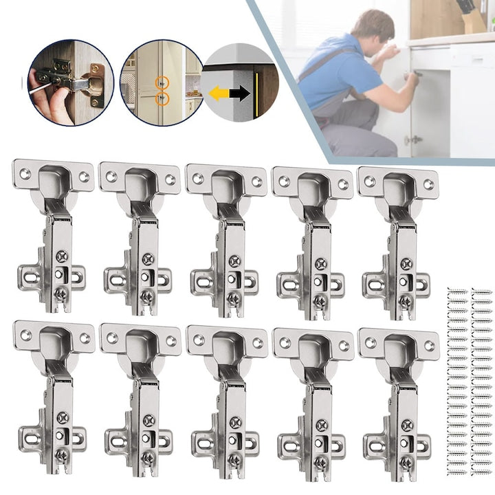 35mm Kitchen Cabinet Door Sliding Hinges Standard 105-Degree Self-Closing Hinges Full Overlay Hinges with Screws No Soft Close Silent Closing