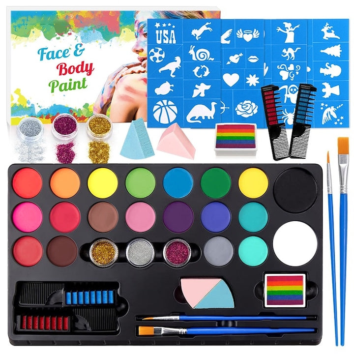 Set pictura pentru fata Rqiurpn 20 culori multicolor pentru Halloween +3 ani