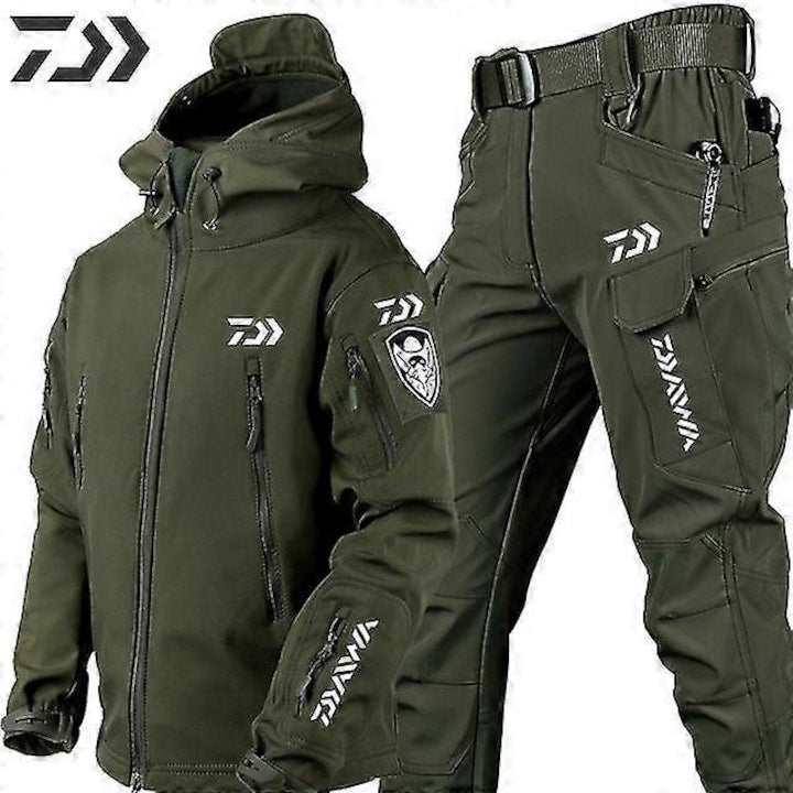 OEM - Jacheta impermeabila rezistenta la vant pentru barbati costum de pescuit Soft Shell pantaloni de lupta militari pentru barbati jachete de pescuit pentru barbati costume 01 L 12 rate cu 0% dobândă