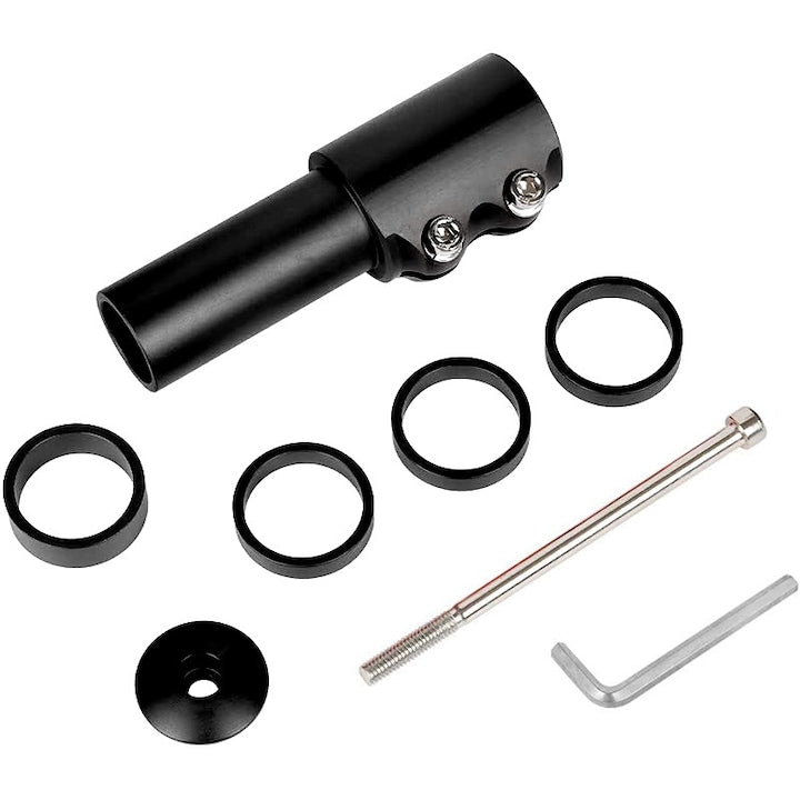 Adaptor pipa ghidon Prixtal Creste inaltimea ghidonului bicicletei Reduceti in mod eficient presiunea din talie Pentru drumetii de cross-country si biciclete munte Aluminiu 138X28.6mm Negru