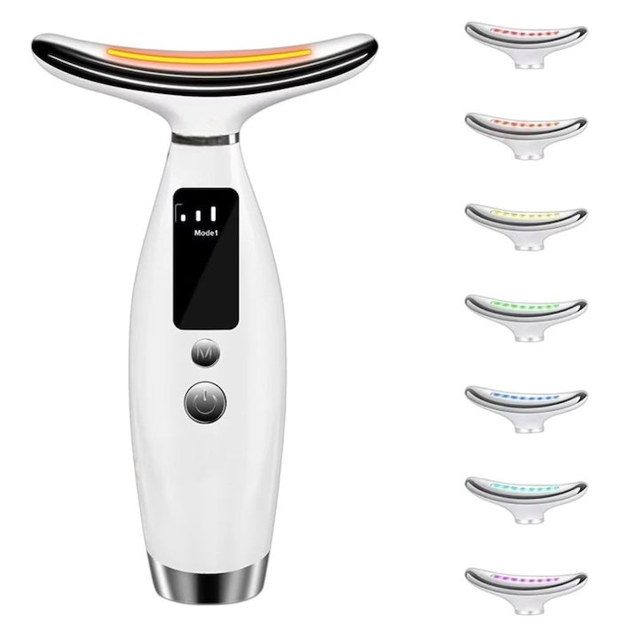 Aparat masaj facial si gat 7 in 1 lifting anti-rid terapie cu lumina led 7 culori